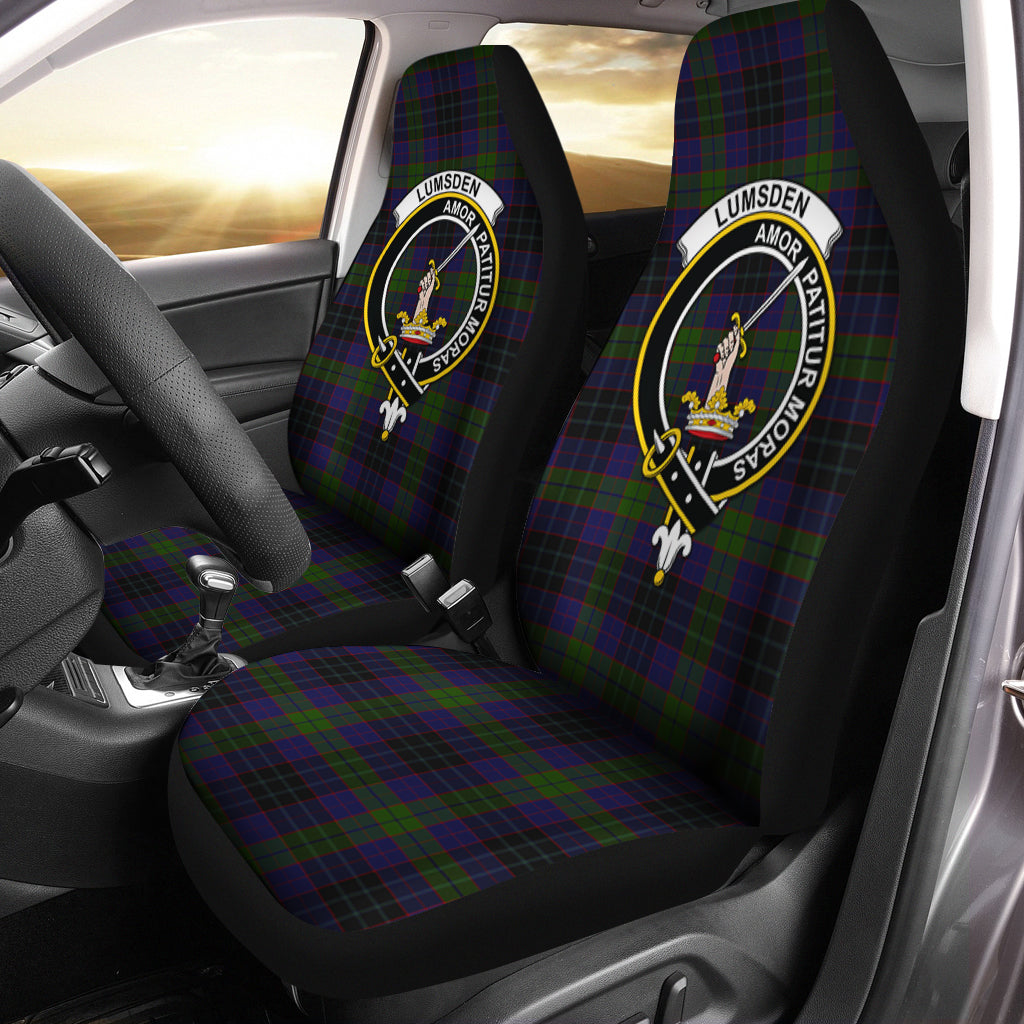 Lumsden Hunting Tartan Car Seat Cover with Family Crest One Size - Tartanvibesclothing