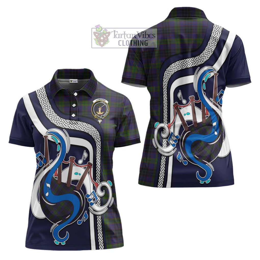 Lumsden Hunting Tartan Women's Polo Shirt with Epic Bagpipe Style Women - Tartanvibesclothing Shop