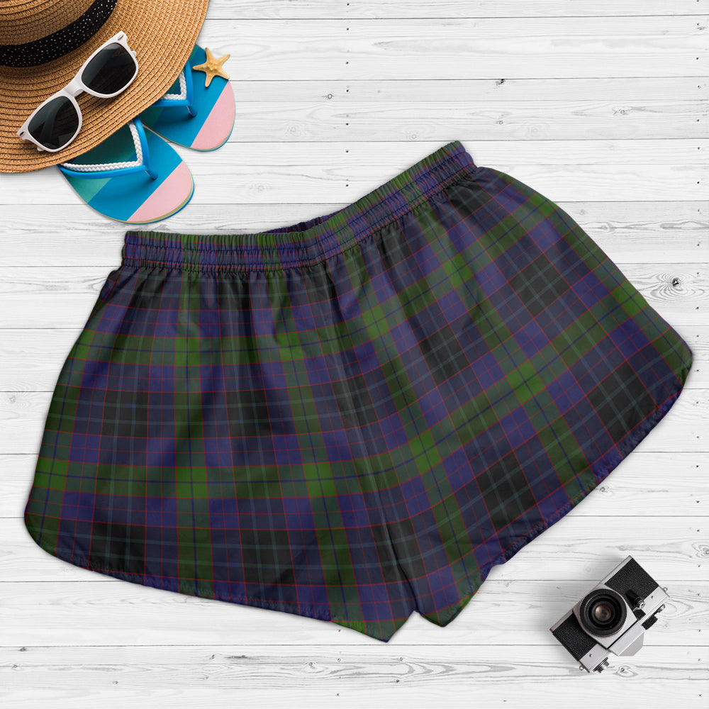 lumsden-hunting-tartan-womens-shorts-with-family-crest