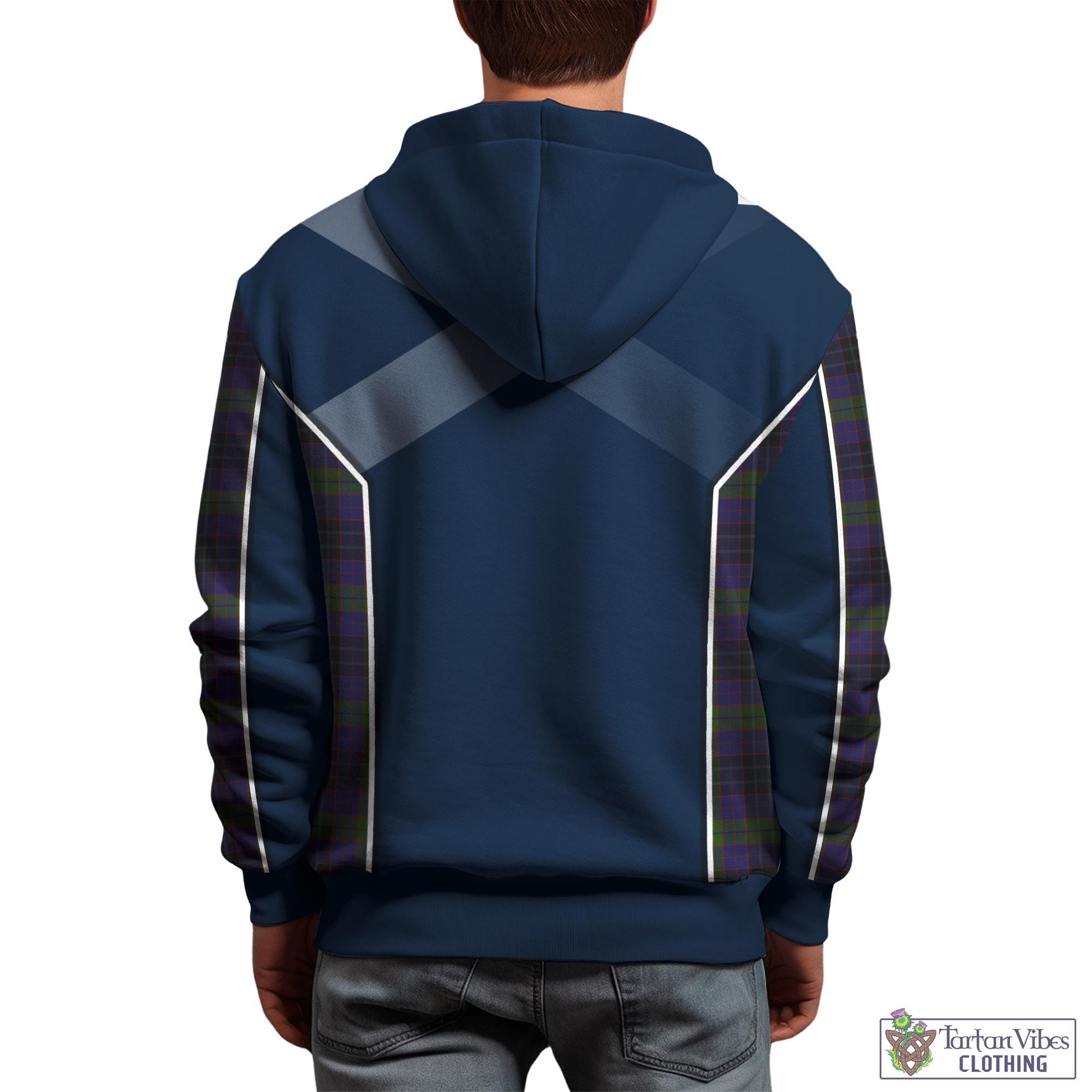 Tartan Vibes Clothing Lumsden Hunting Tartan Hoodie with Family Crest and Scottish Thistle Vibes Sport Style