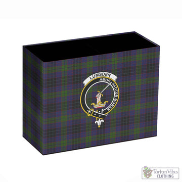 Lumsden Hunting Tartan Pen Holder with Family Crest