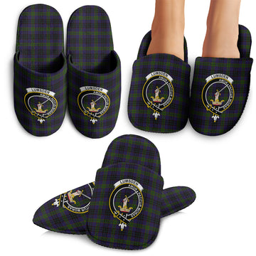 Lumsden Hunting Tartan Home Slippers with Family Crest