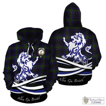 Lumsden Hunting Tartan Hoodie with Alba Gu Brath Regal Lion Emblem