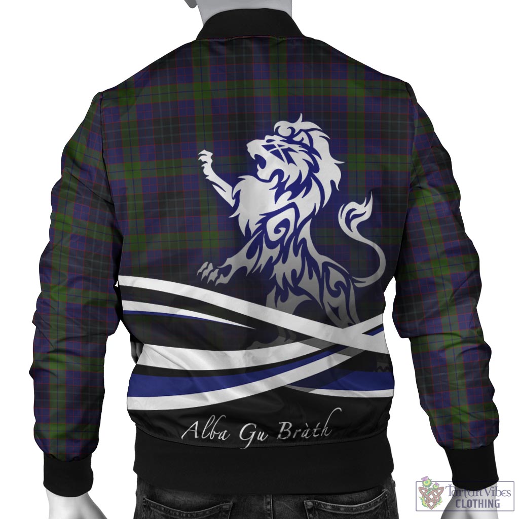 Tartan Vibes Clothing Lumsden Hunting Tartan Bomber Jacket with Alba Gu Brath Regal Lion Emblem