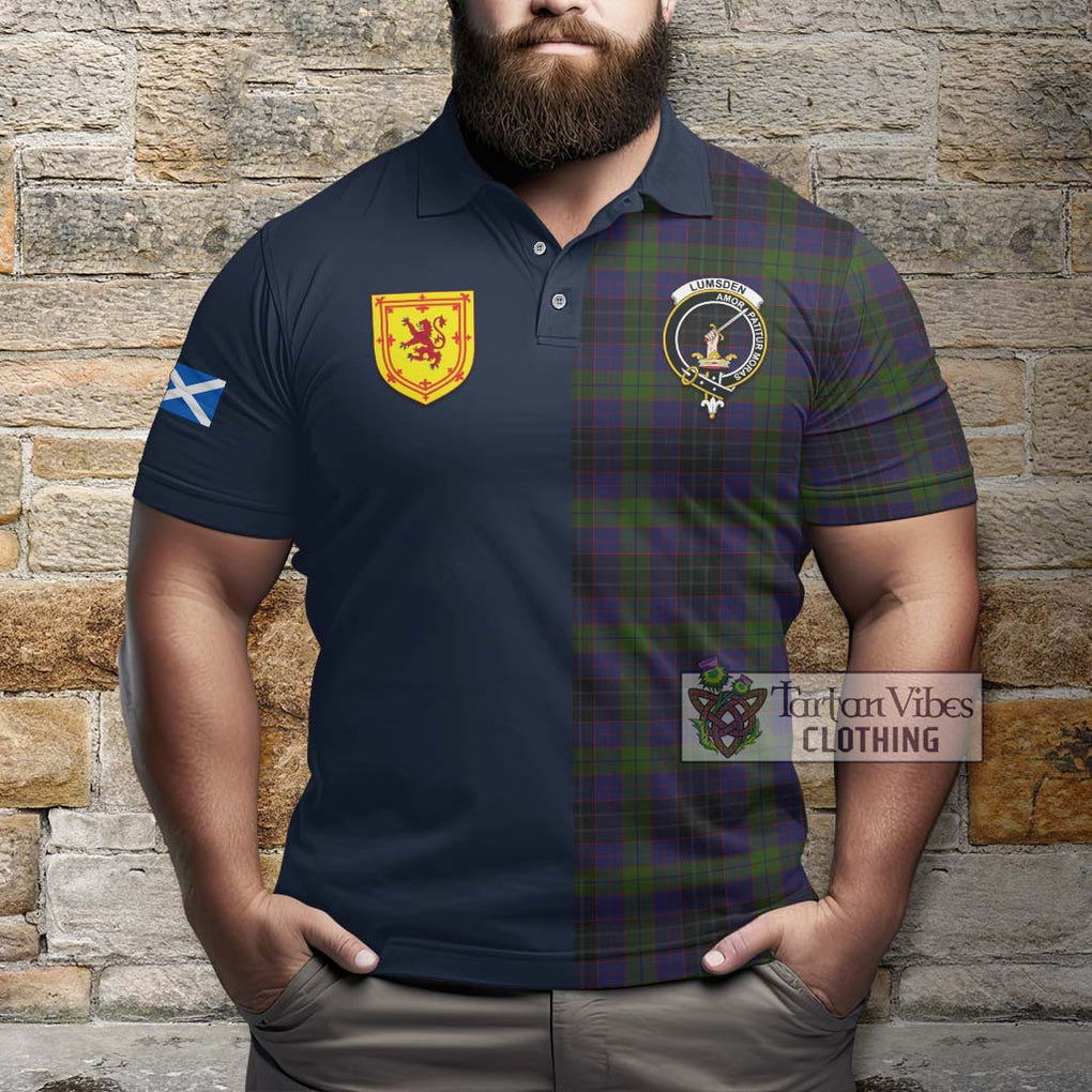 Tartan Vibes Clothing Lumsden Hunting Tartan Polo Shirt with Scottish Lion Royal Arm Half Style