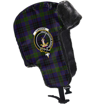 Lumsden Hunting Tartan Winter Trapper Hat with Family Crest