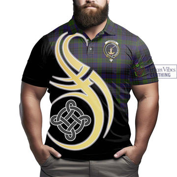 Lumsden Hunting Tartan Polo Shirt with Family Crest and Celtic Symbol Style