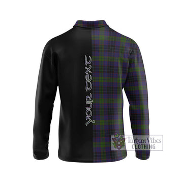 Lumsden Hunting Tartan Long Sleeve Polo Shirt with Family Crest and Half Of Me Style