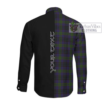 Lumsden Hunting Tartan Long Sleeve Button Shirt with Family Crest and Half Of Me Style