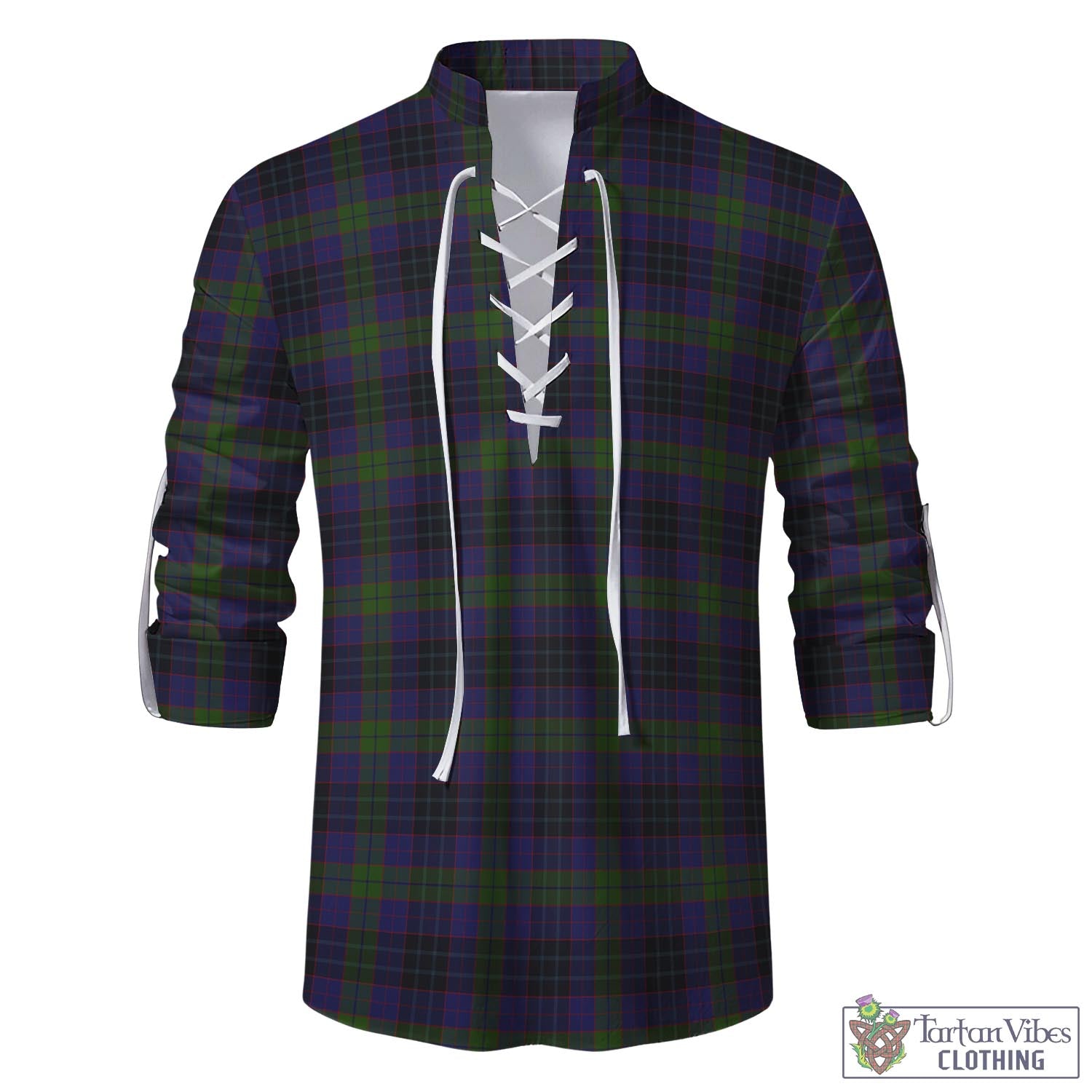 Tartan Vibes Clothing Lumsden Hunting Tartan Men's Scottish Traditional Jacobite Ghillie Kilt Shirt