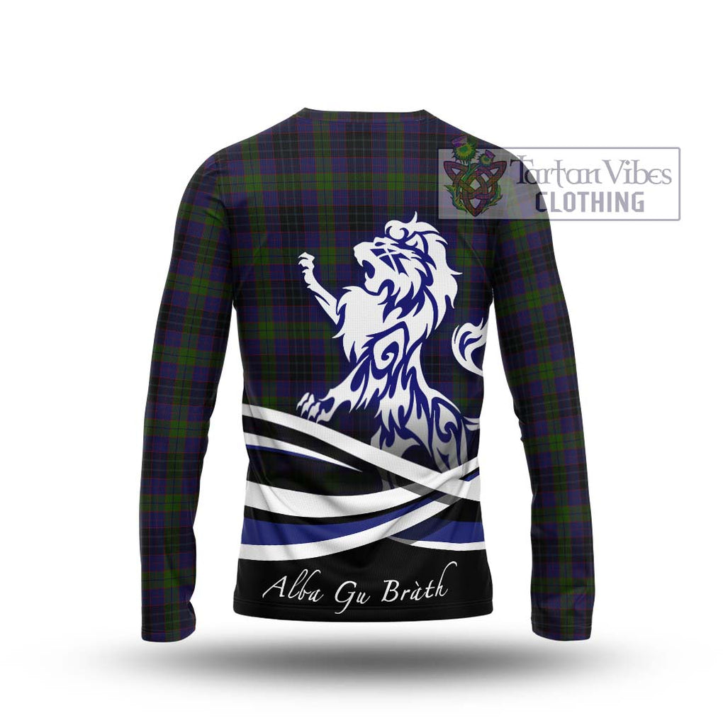 Lumsden Hunting Tartan Long Sleeve T-Shirt with Alba Gu Brath Regal Lion Emblem - Tartanvibesclothing Shop