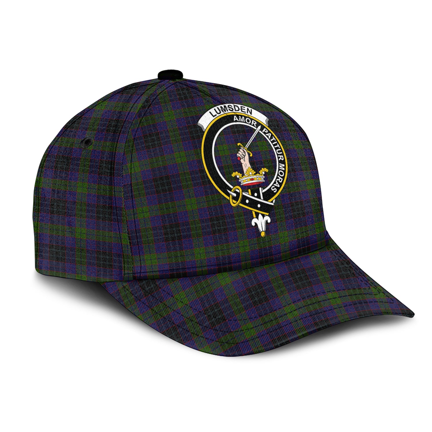 Lumsden Hunting Tartan Classic Cap with Family Crest - Tartan Vibes Clothing