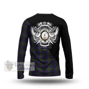 Lumsden Hunting Tartan Long Sleeve T-Shirt with Family Crest and Military Logo Style