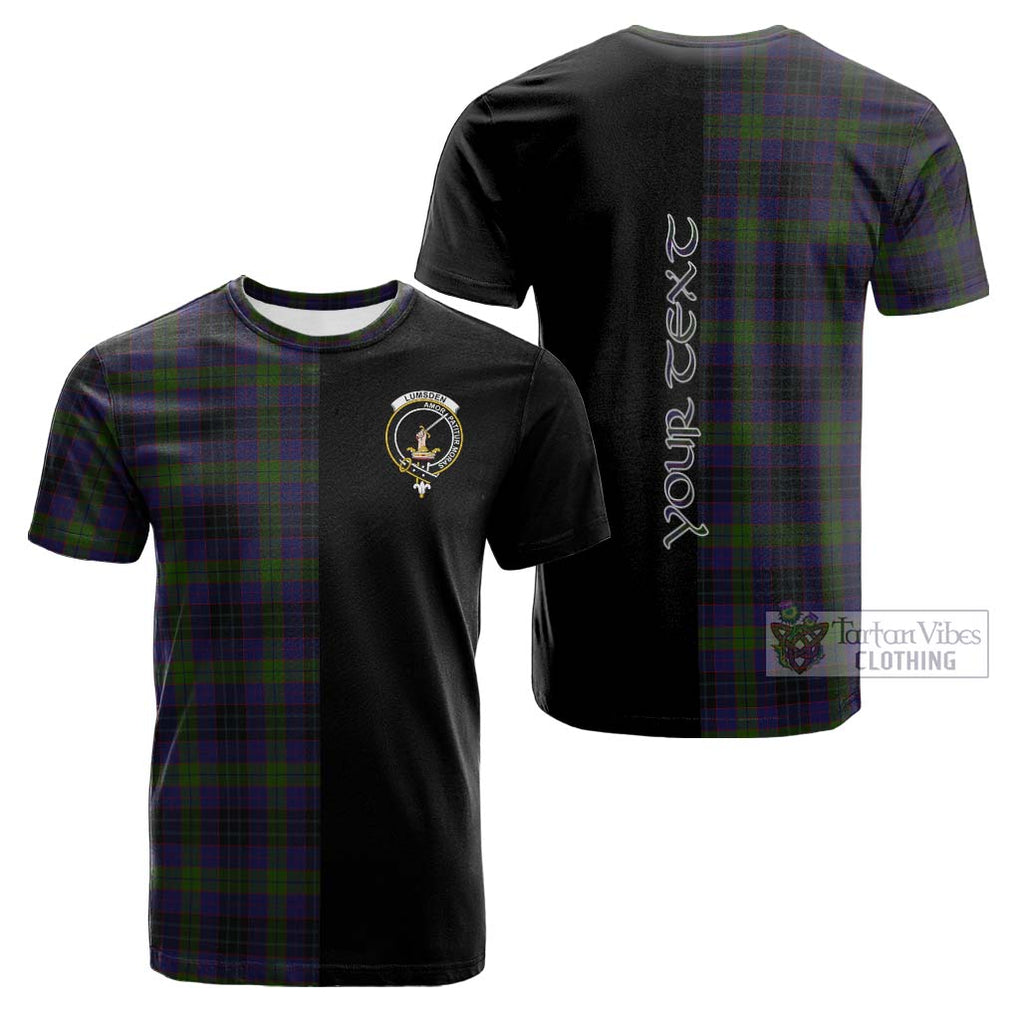 Tartan Vibes Clothing Lumsden Hunting Tartan Cotton T-shirt with Family Crest and Half Of Me Style