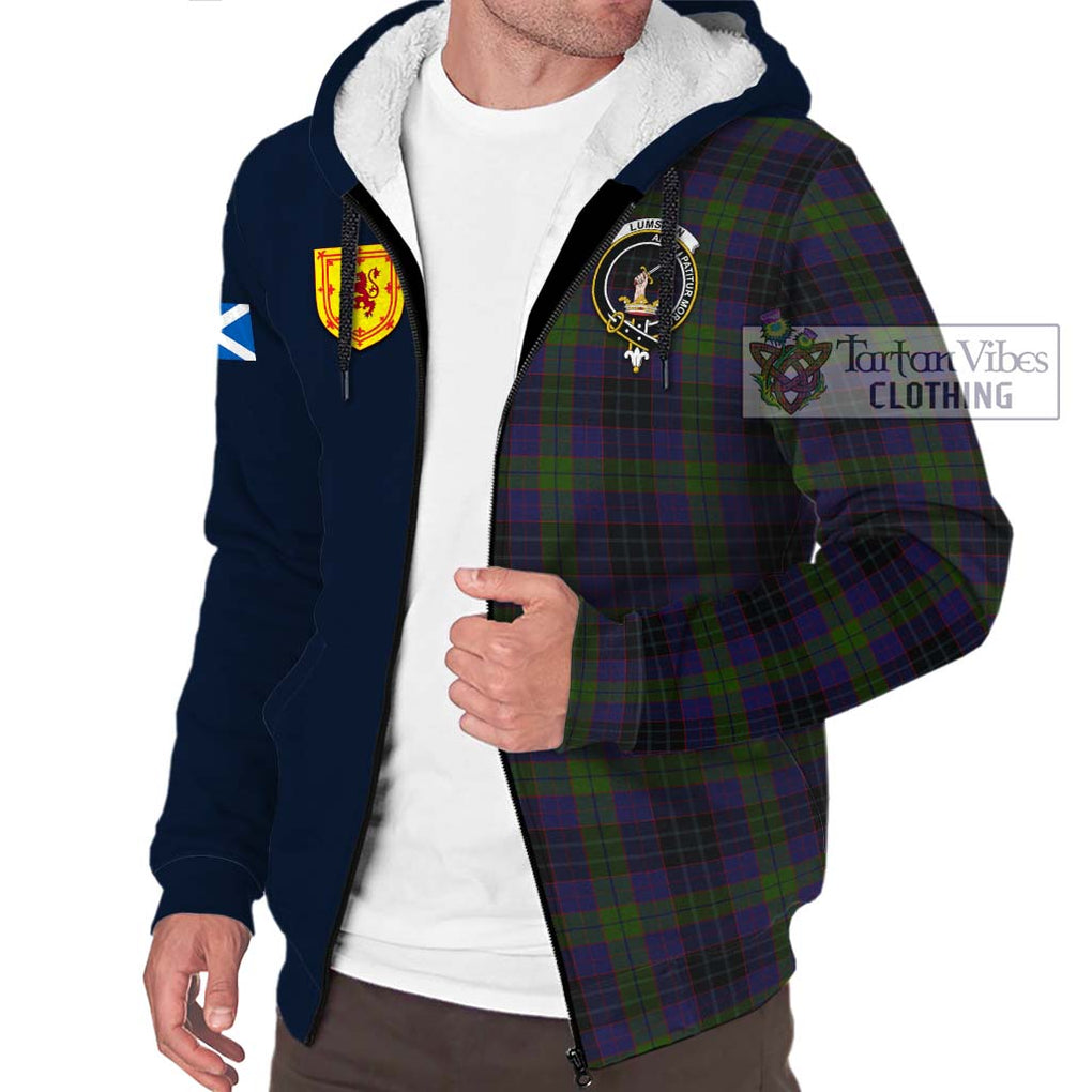 Tartan Vibes Clothing Lumsden Hunting Tartan Sherpa Hoodie with Scottish Lion Royal Arm Half Style