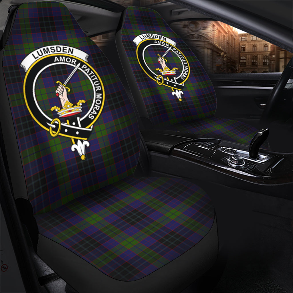 Lumsden Hunting Tartan Car Seat Cover with Family Crest - Tartanvibesclothing