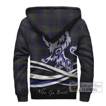 Lumsden Hunting Tartan Sherpa Hoodie with Alba Gu Brath Regal Lion Emblem