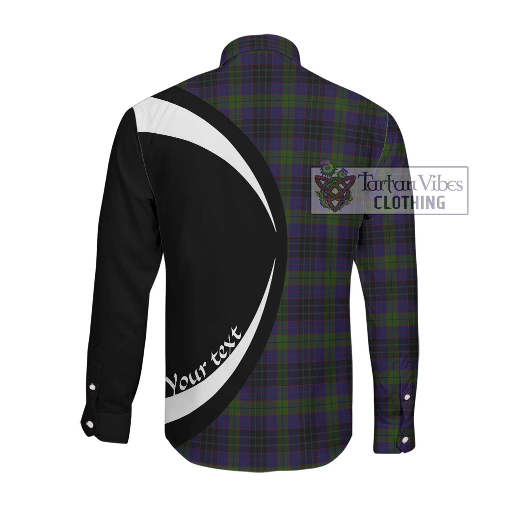 Lumsden Hunting Tartan Long Sleeve Button Up with Family Crest Circle Style Men's Shirt - Tartan Vibes Clothing