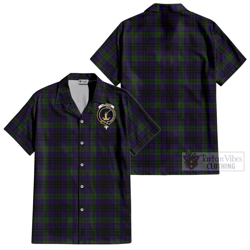 Tartan Vibes Clothing Lumsden Hunting Tartan Cotton Hawaiian Shirt with Family Crest