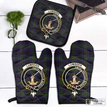 Lumsden Hunting Tartan Combo Oven Mitt & Pot-Holder with Family Crest