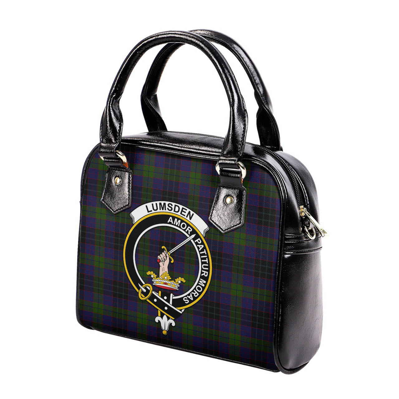 Lumsden Hunting Tartan Shoulder Handbags with Family Crest - Tartanvibesclothing