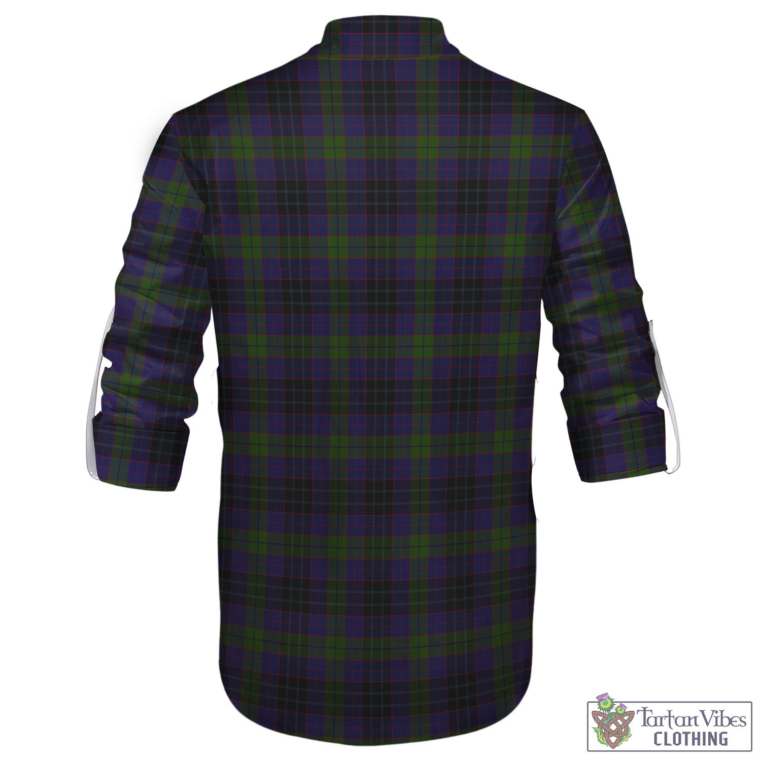 Tartan Vibes Clothing Lumsden Hunting Tartan Men's Scottish Traditional Jacobite Ghillie Kilt Shirt with Family Crest