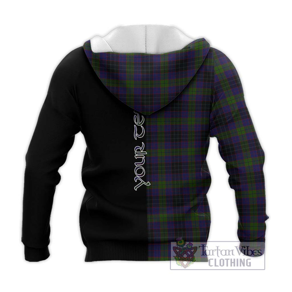 Lumsden Hunting Tartan Knitted Hoodie with Family Crest and Half Of Me Style - Tartanvibesclothing Shop