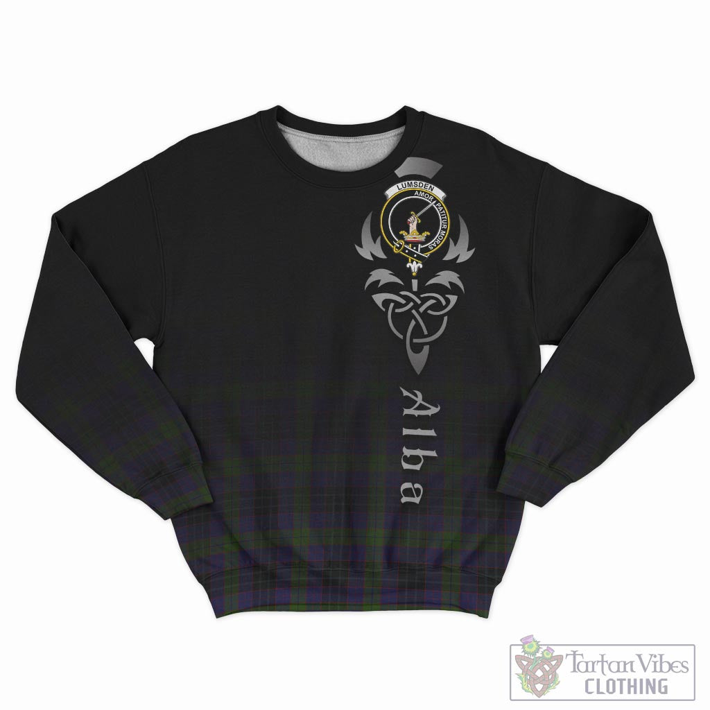 Tartan Vibes Clothing Lumsden Hunting Tartan Sweatshirt Featuring Alba Gu Brath Family Crest Celtic Inspired