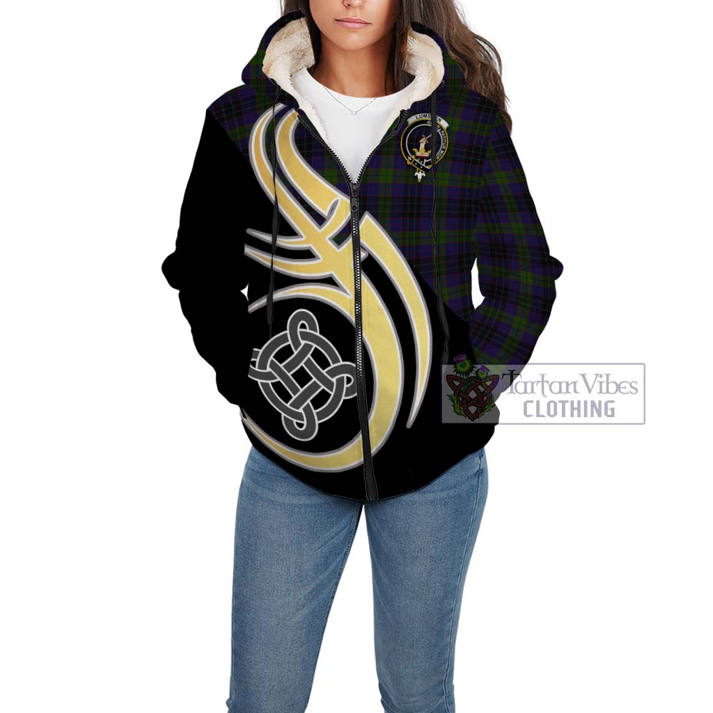 Lumsden Hunting Tartan Sherpa Hoodie with Family Crest and Celtic Symbol Style Unisex - Tartan Vibes Clothing