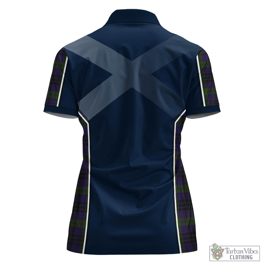 Tartan Vibes Clothing Lumsden Hunting Tartan Women's Polo Shirt with Family Crest and Scottish Thistle Vibes Sport Style