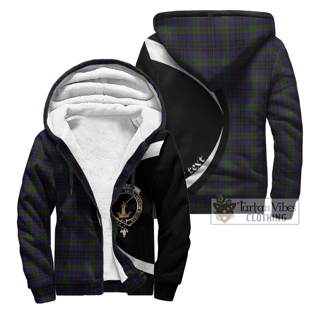 Lumsden Hunting Tartan Sherpa Hoodie with Family Crest Circle Style Unisex - Tartan Vibes Clothing