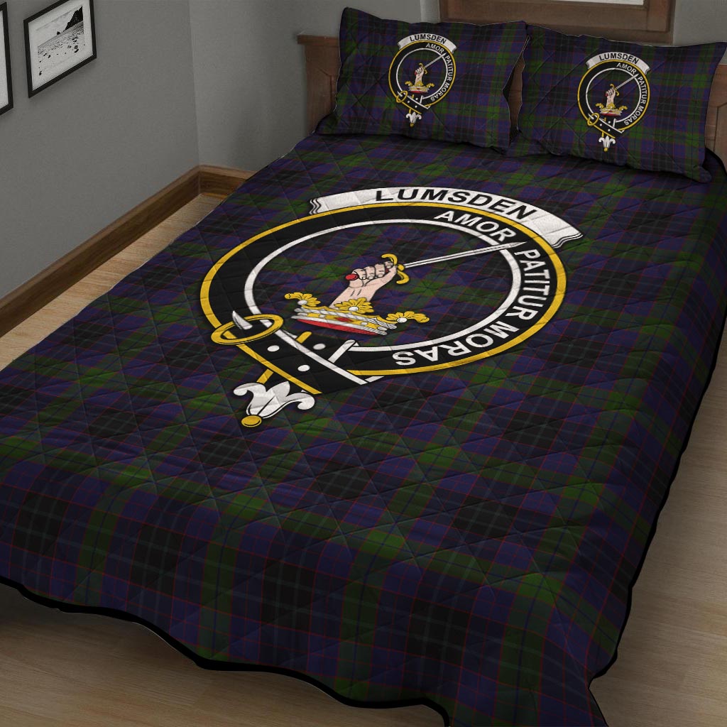 Lumsden Hunting Tartan Quilt Bed Set with Family Crest - Tartan Vibes Clothing