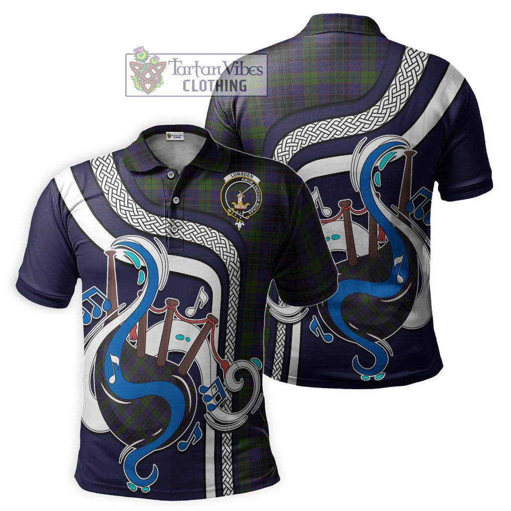 Tartan Vibes Clothing Lumsden Hunting Tartan Polo Shirt with Epic Bagpipe Style