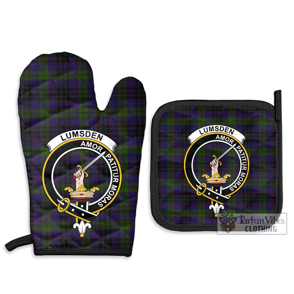 Tartan Vibes Clothing Lumsden Hunting Tartan Combo Oven Mitt & Pot-Holder with Family Crest