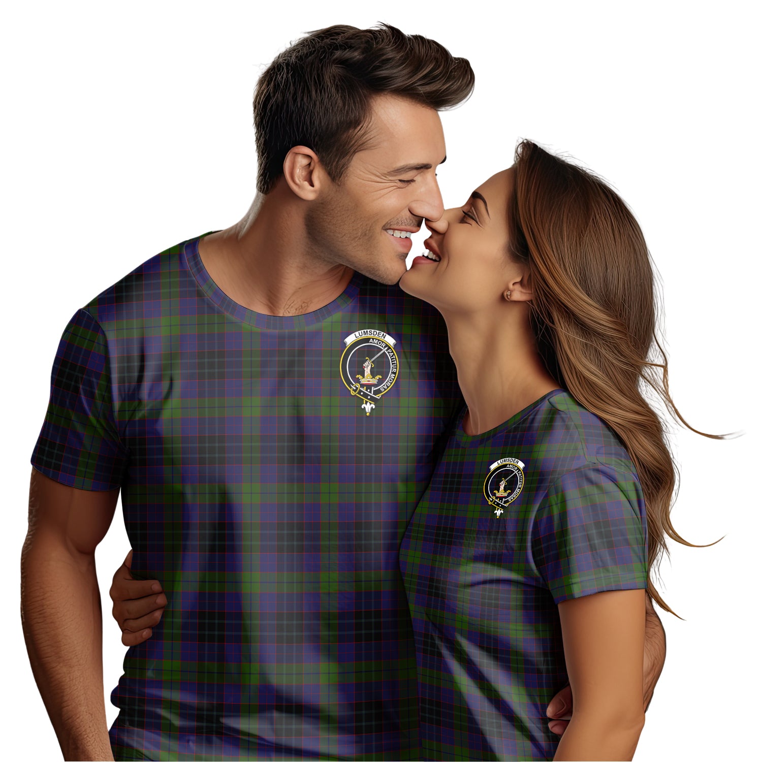 Lumsden Hunting Tartan T-Shirt with Family Crest - Tartan Vibes Clothing