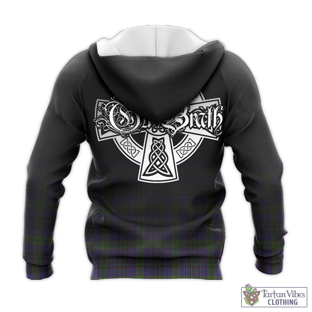 Tartan Vibes Clothing Lumsden Hunting Tartan Knitted Hoodie Featuring Alba Gu Brath Family Crest Celtic Inspired