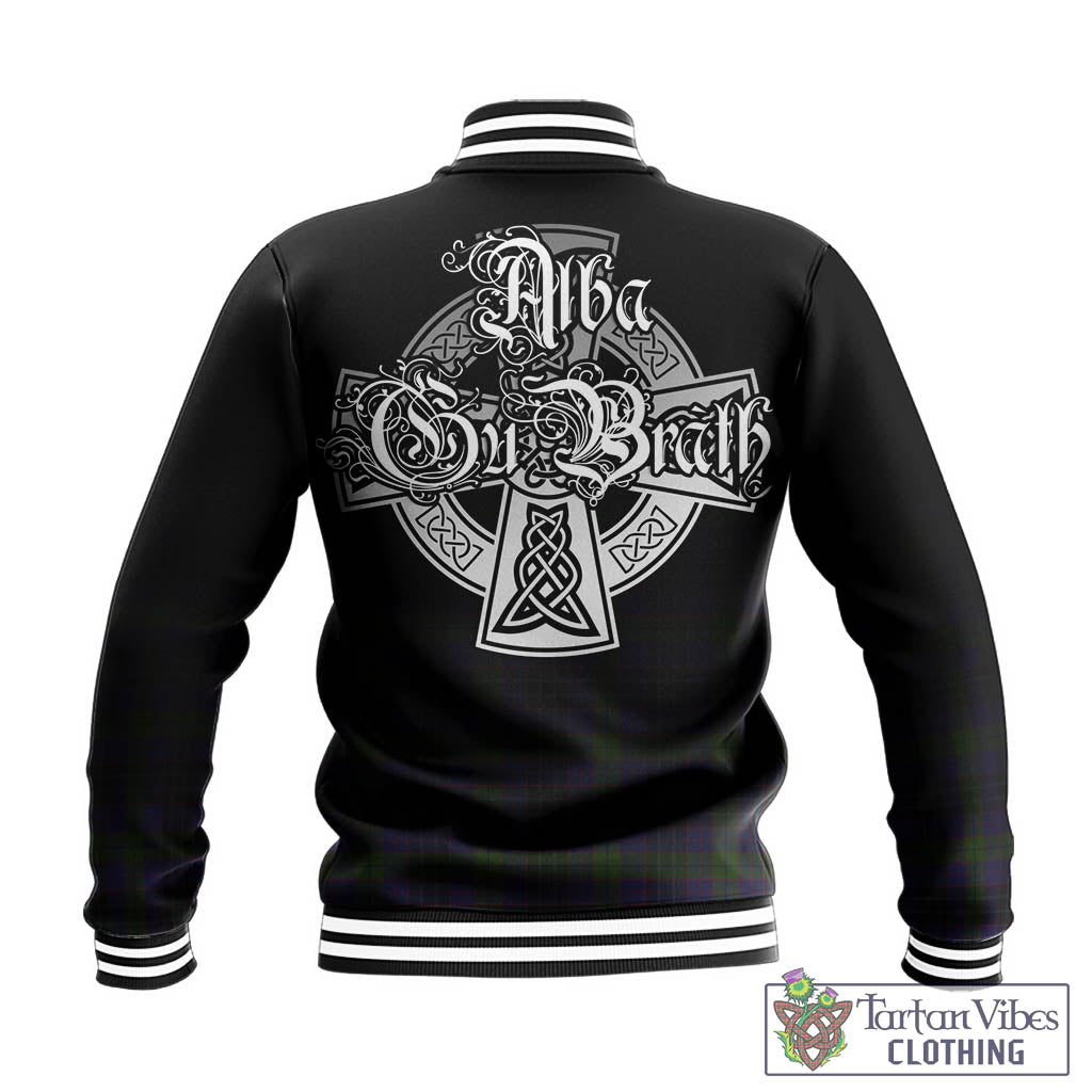 Tartan Vibes Clothing Lumsden Hunting Tartan Baseball Jacket Featuring Alba Gu Brath Family Crest Celtic Inspired