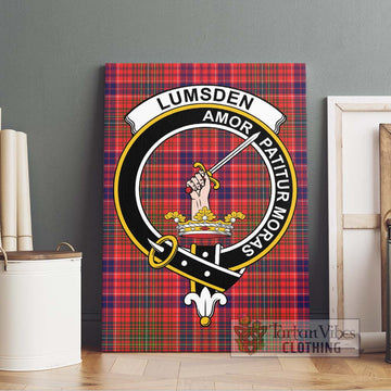 Lumsden Modern Tartan Canvas Print Wall Art with Family Crest