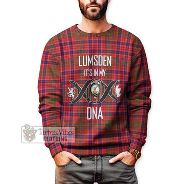 Lumsden Modern Tartan Sweatshirt with Family Crest DNA In Me Style