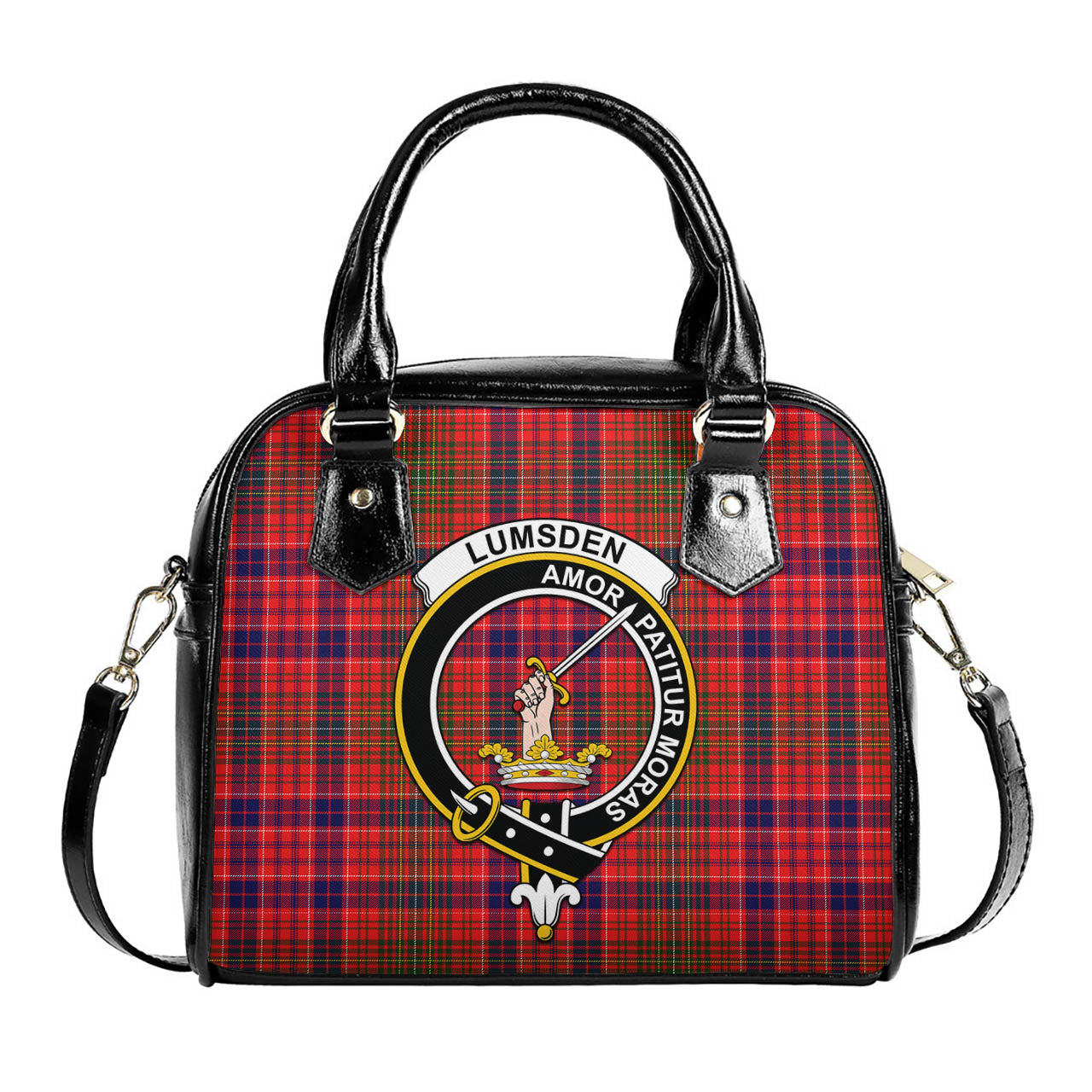 Lumsden Modern Tartan Shoulder Handbags with Family Crest One Size 6*25*22 cm - Tartanvibesclothing