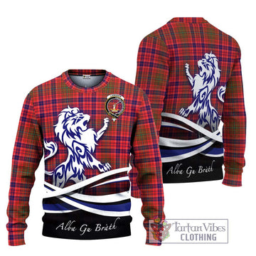 Lumsden Modern Tartan Ugly Sweater with Alba Gu Brath Regal Lion Emblem