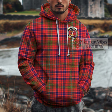 Lumsden Modern Tartan Cotton Hoodie with Family Crest