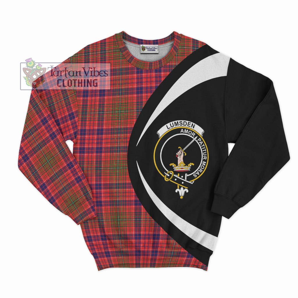 Lumsden Modern Tartan Sweatshirt with Family Crest Circle Style Unisex - Tartan Vibes Clothing