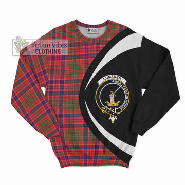 Lumsden Modern Tartan Sweatshirt with Family Crest Circle Style