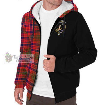 Lumsden Modern Tartan Sherpa Hoodie with Family Crest and Half Of Me Style