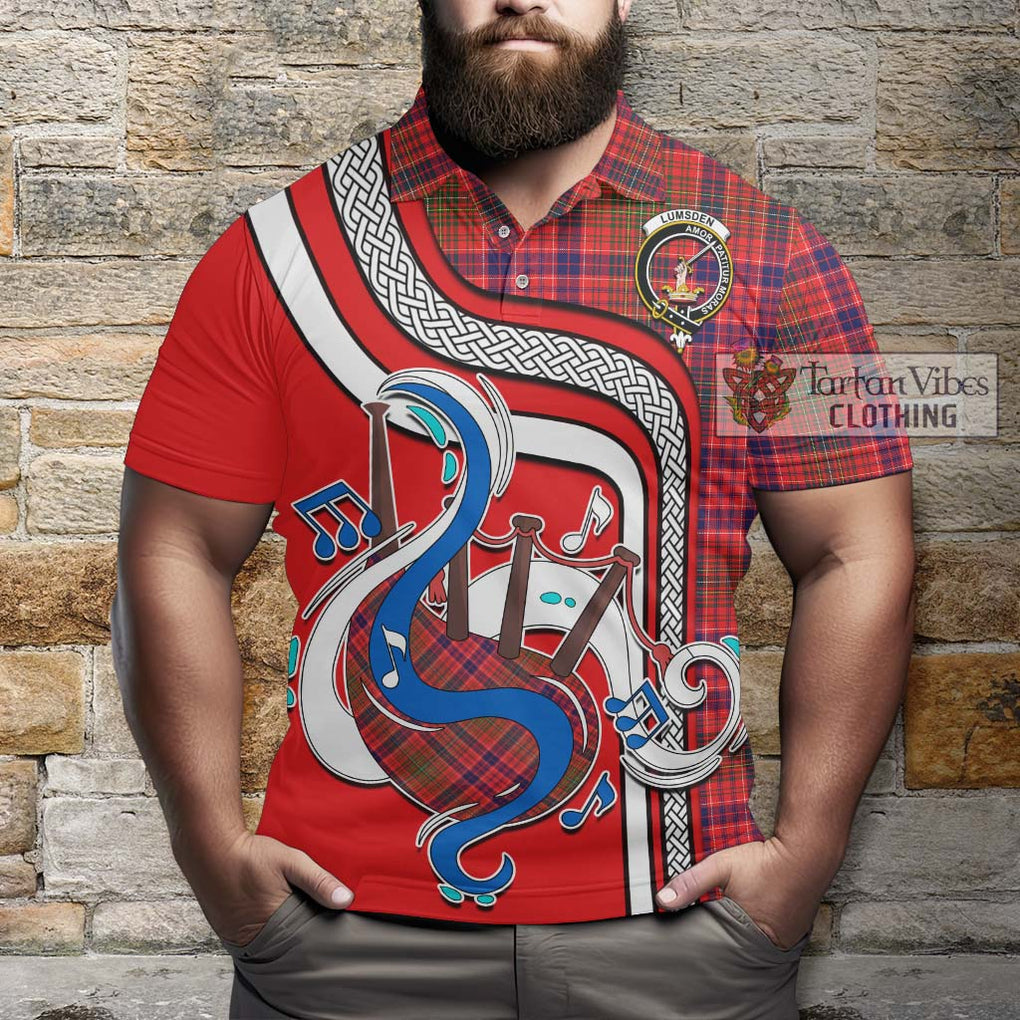 Tartan Vibes Clothing Lumsden Modern Tartan Polo Shirt with Epic Bagpipe Style