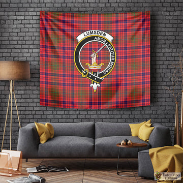 Lumsden Modern Tartan Tapestry Wall Hanging and Home Decor for Room with Family Crest