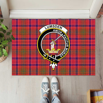 Lumsden Modern Tartan Door Mat with Family Crest