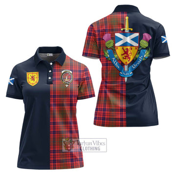 Lumsden Modern Tartan Women's Polo Shirt Alba with Scottish Lion Royal Arm Half Style