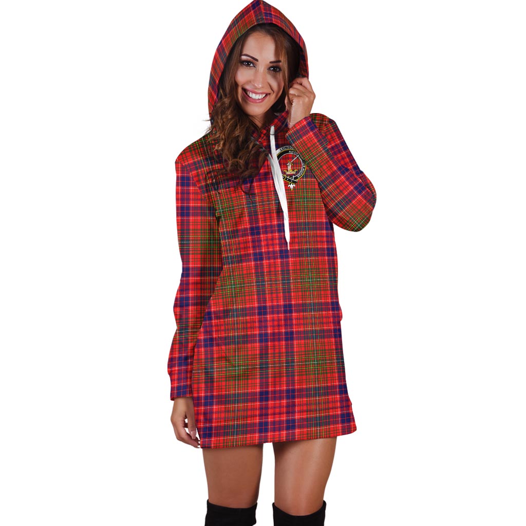 Lumsden Modern Tartan Hoodie Dress with Family Crest - Tartan Vibes Clothing